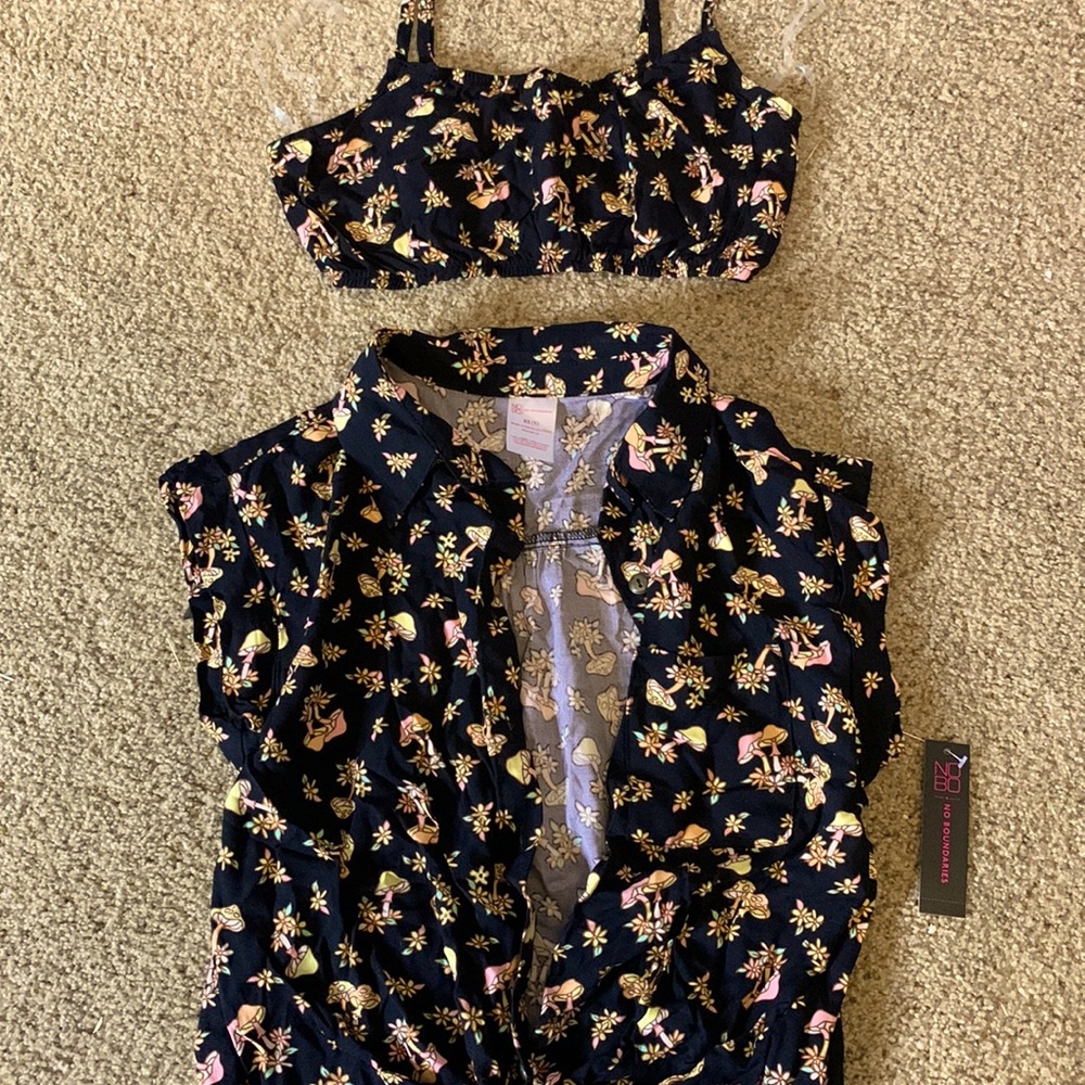 Crop top and cover up set